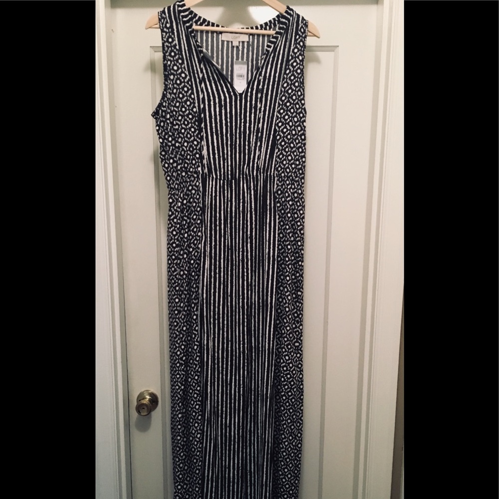 Loft Mosaic Stripe Maxi Dress